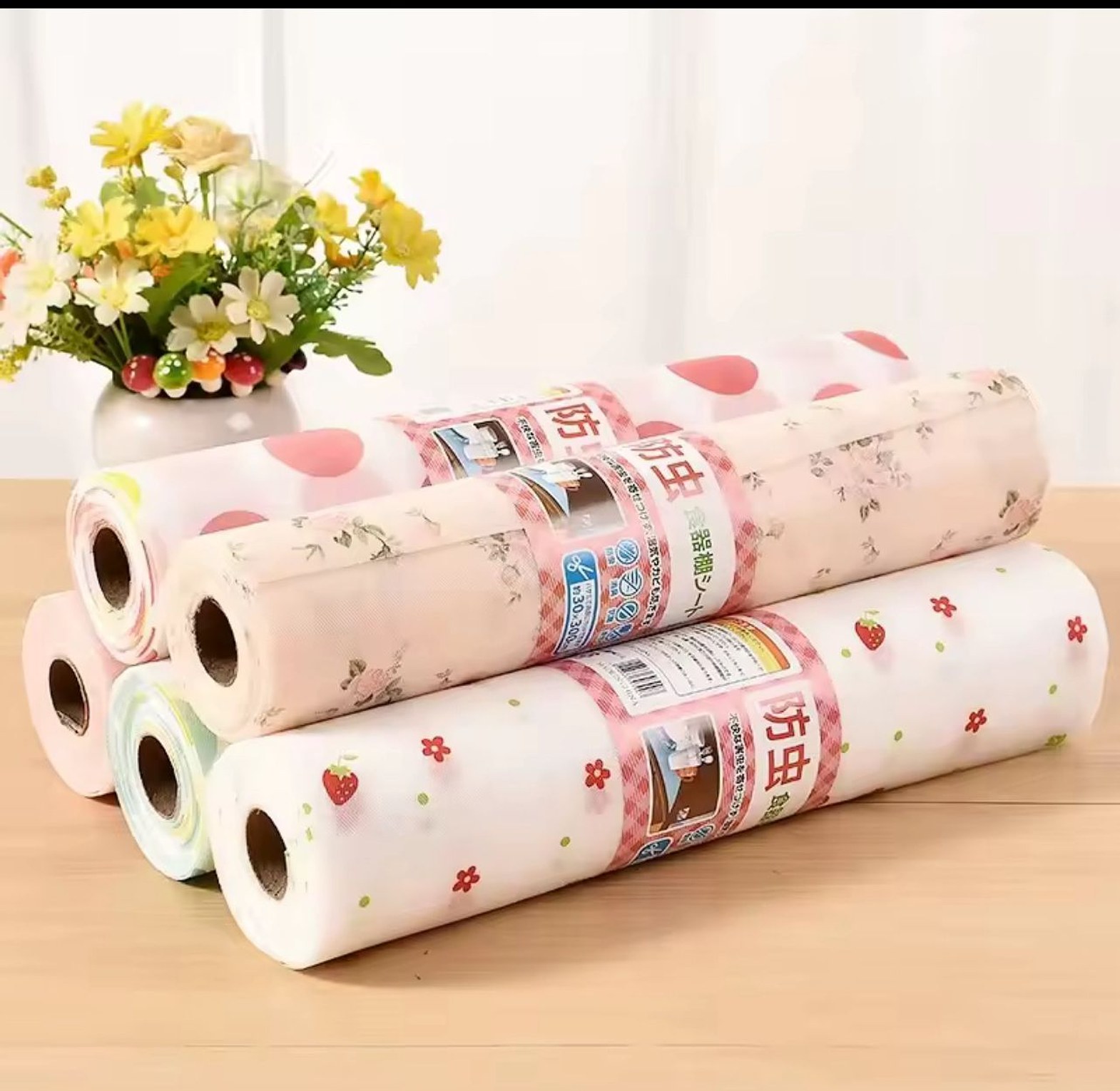 Waterproof Kitchen Cabinet Liner Roll Anti-Slip Drawer Shelf Mat 30x500cm for Home Wardrobe Protection image