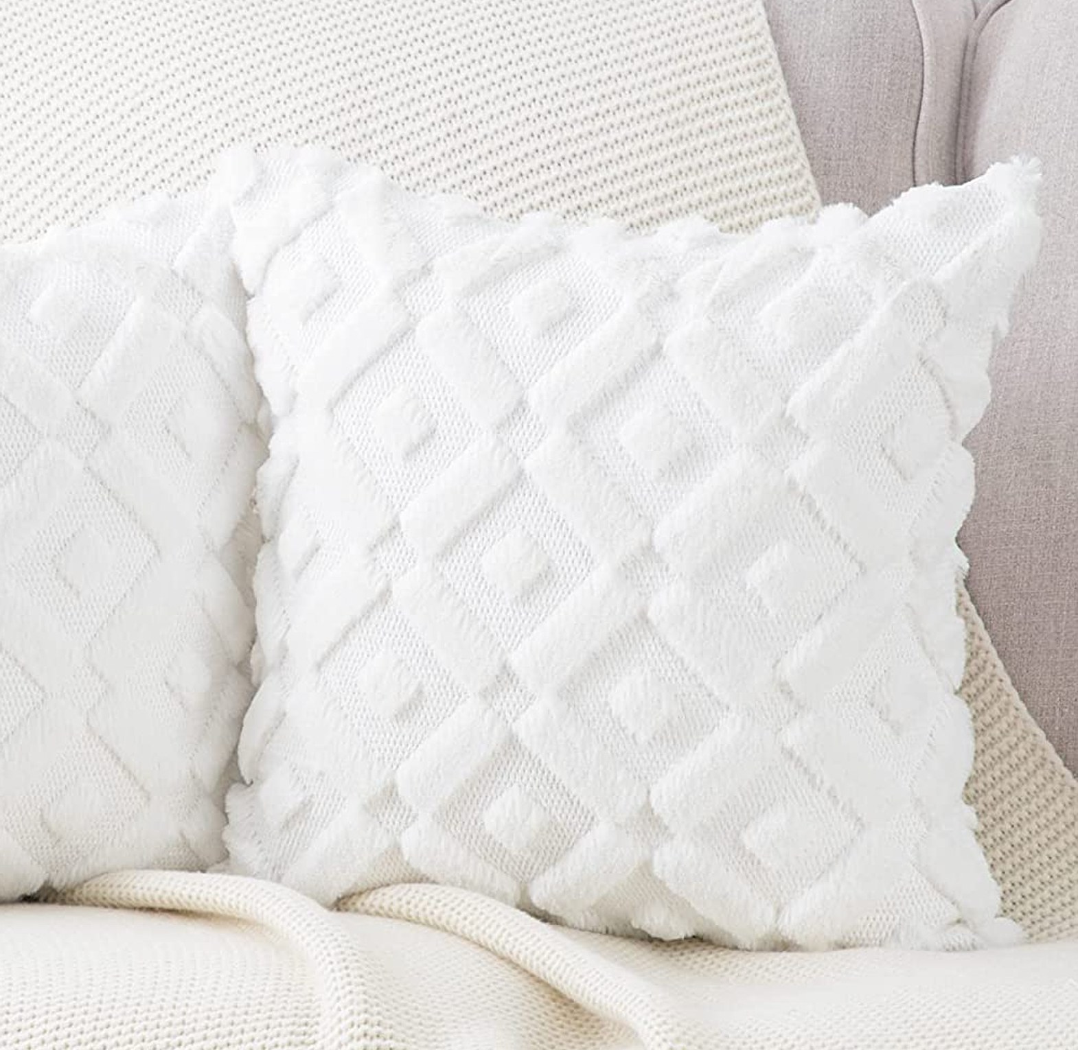 Homaxy Velvet Throw Pillow Cover Soft Solid Decorative Square Cushion Case  image