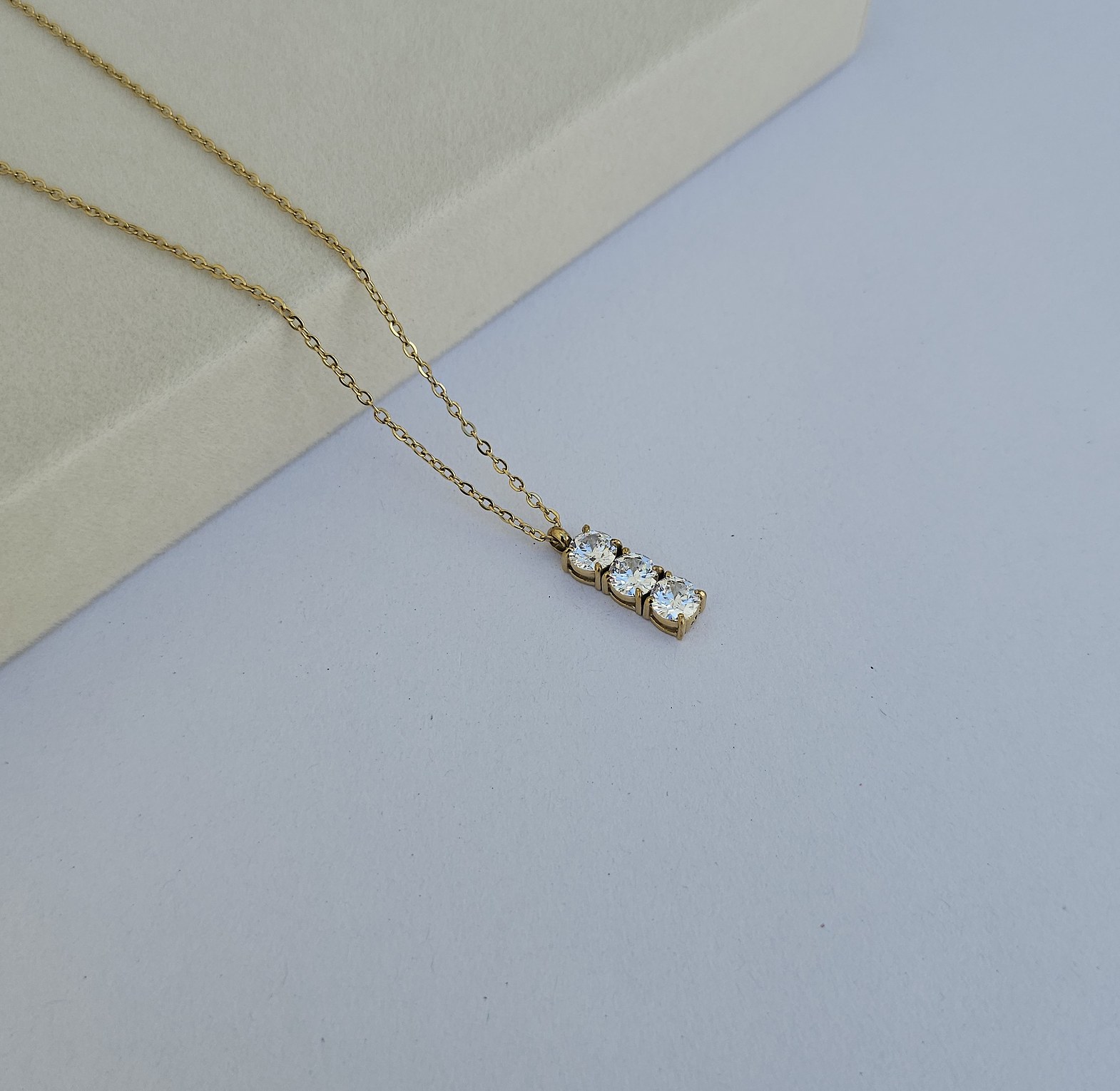 Triple stone necklace image