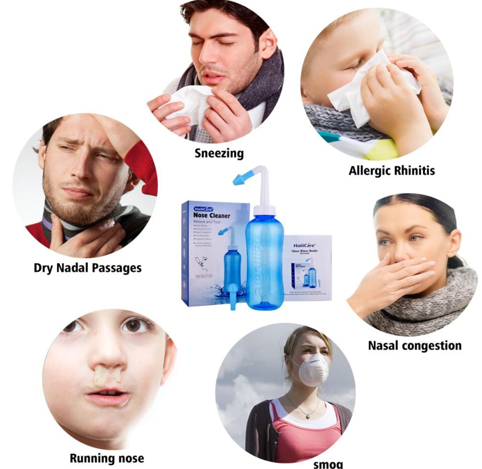 500ml nasal washing bottle image
