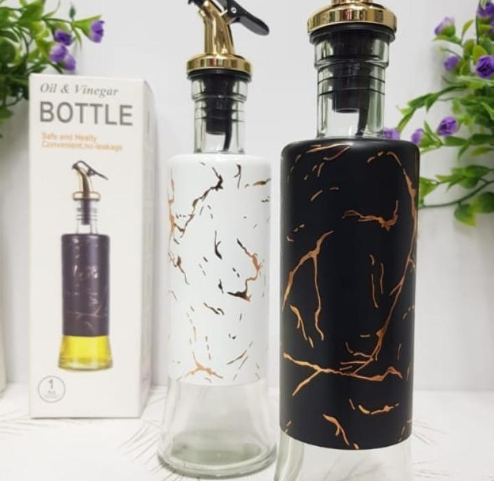 Glass Marble Oil/Vinegar Dispenser Bottle image