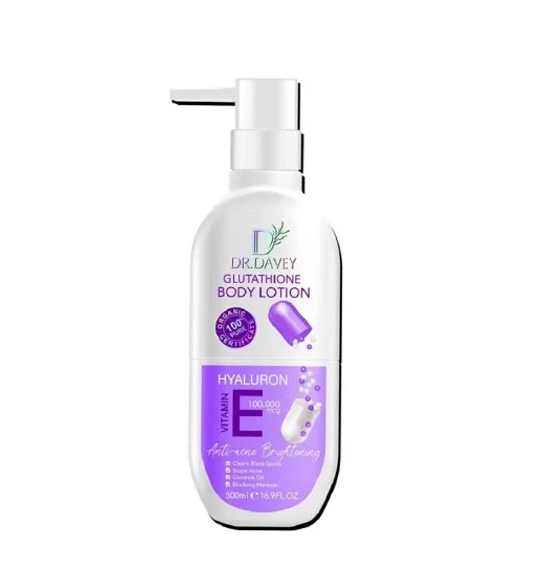 Dr. Davey Glutathione Body Lotion with Hyaluron & Vitamin E – 500 ml image