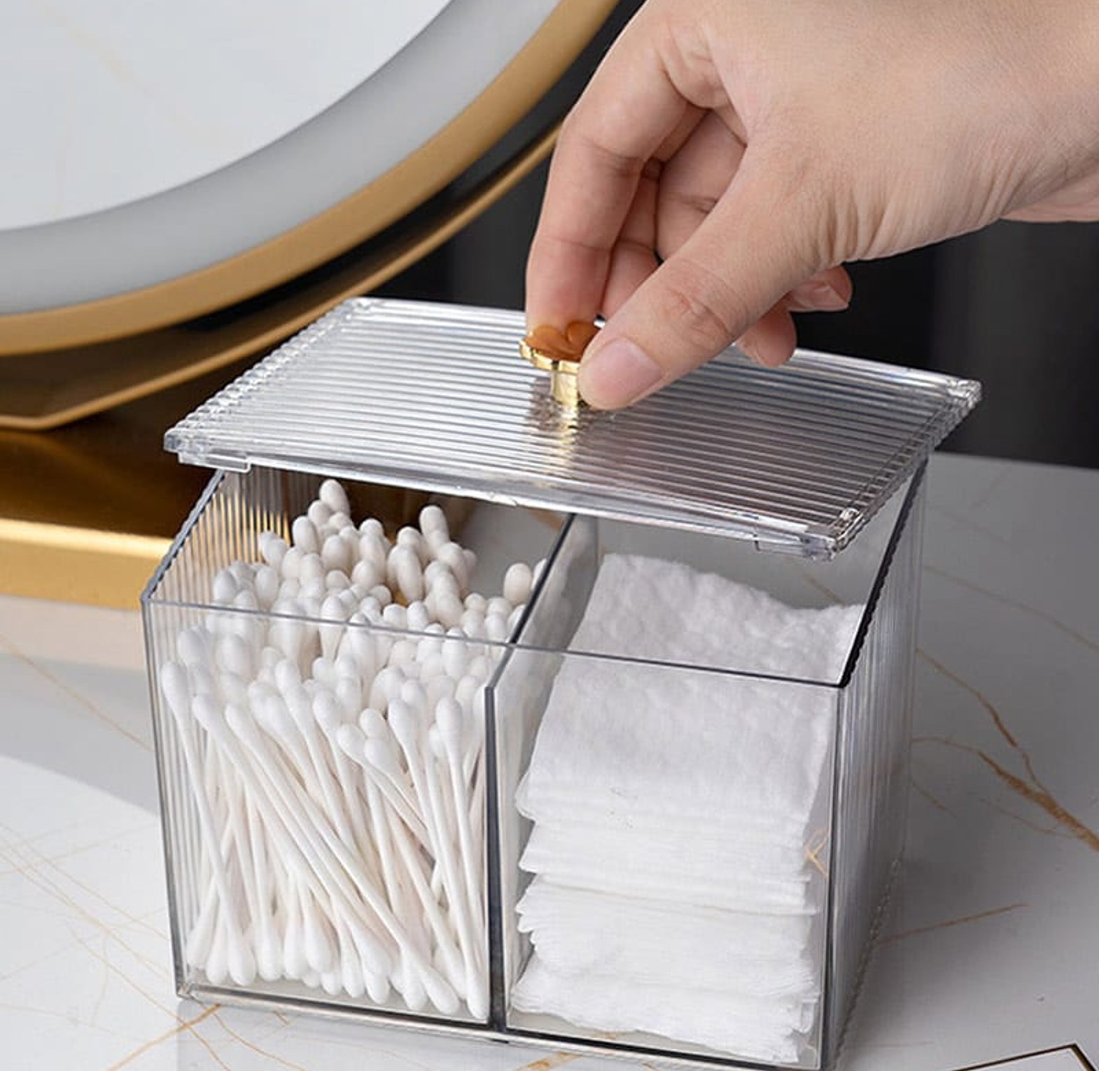 Acrylic Cotton Swabs Cosmetic Storage Box image