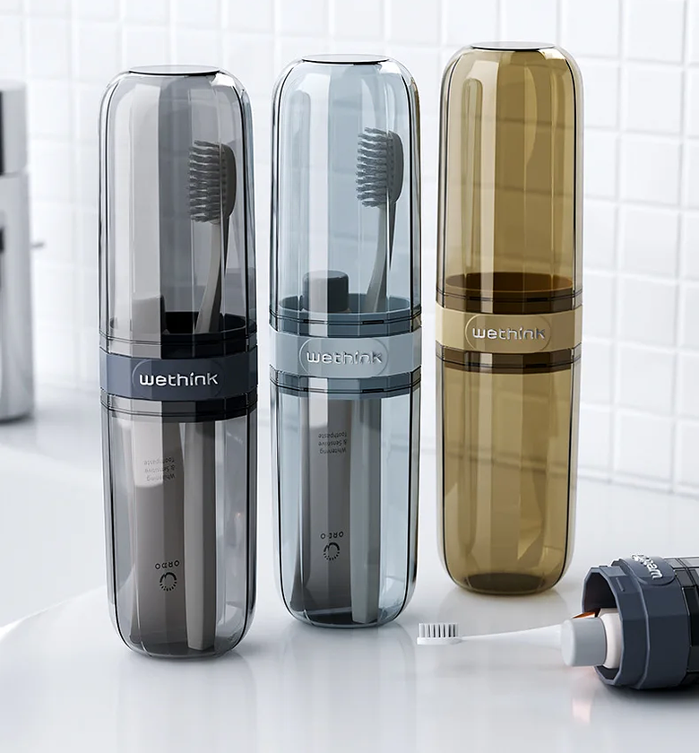 Portable Travel Toothbrush Holder & Toiletries Organizer Case with Mouthwash Cup for Hygiene & Travel Storage  image