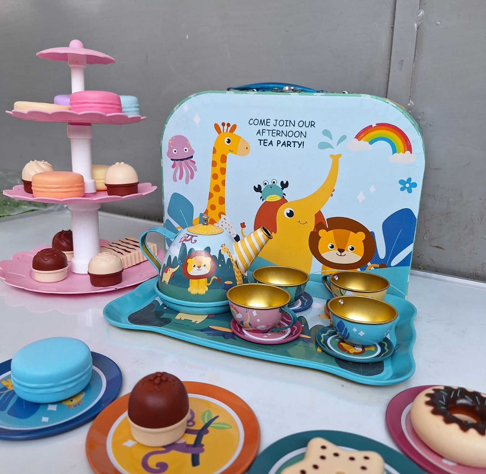  Kids Tea Set – Pretend Play Afternoon Tea Party Kit.  image