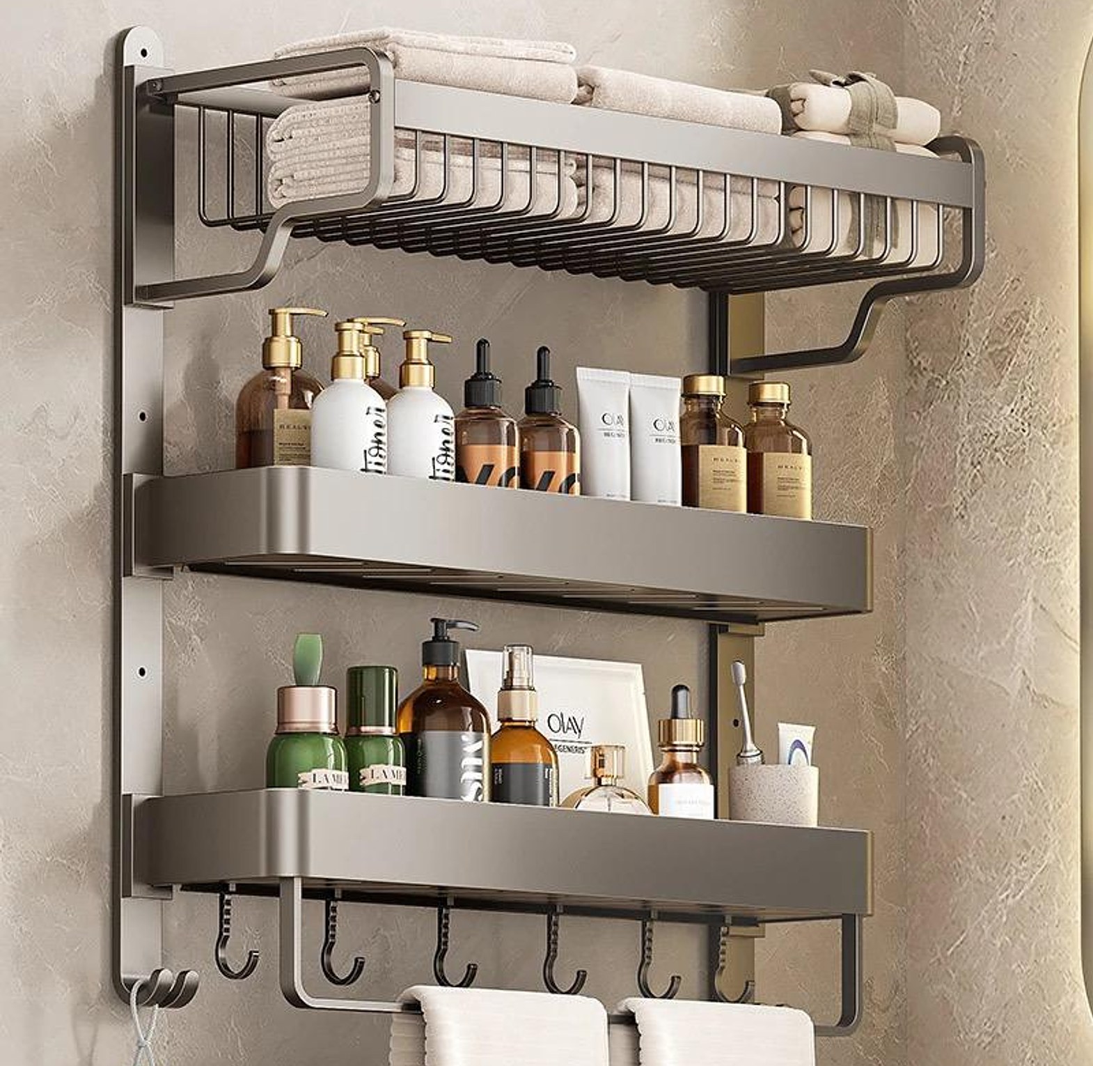 3tier multipurpose towel organizer image