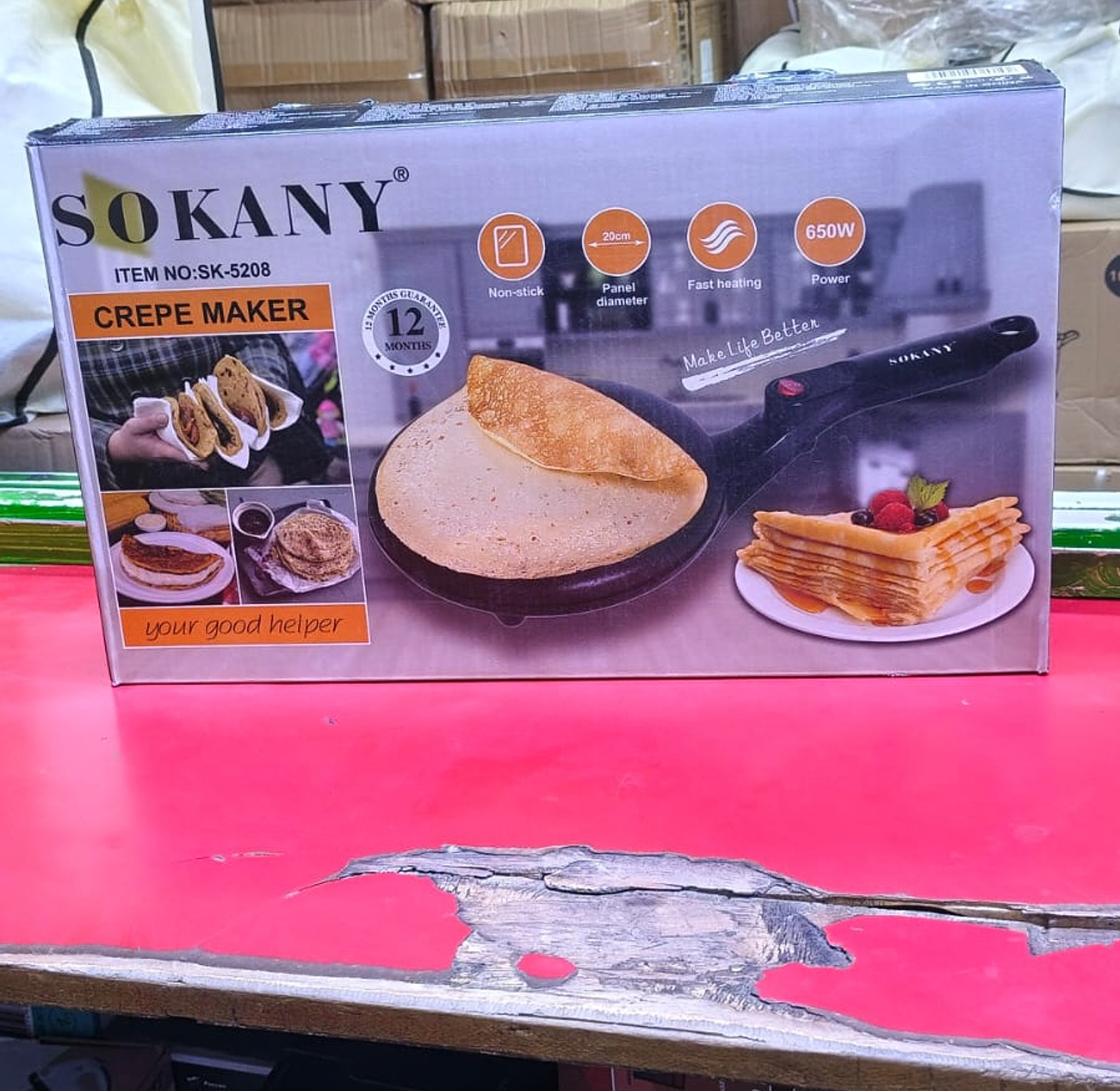  Sokany SK-5208 Electric Crepe Maker.  image