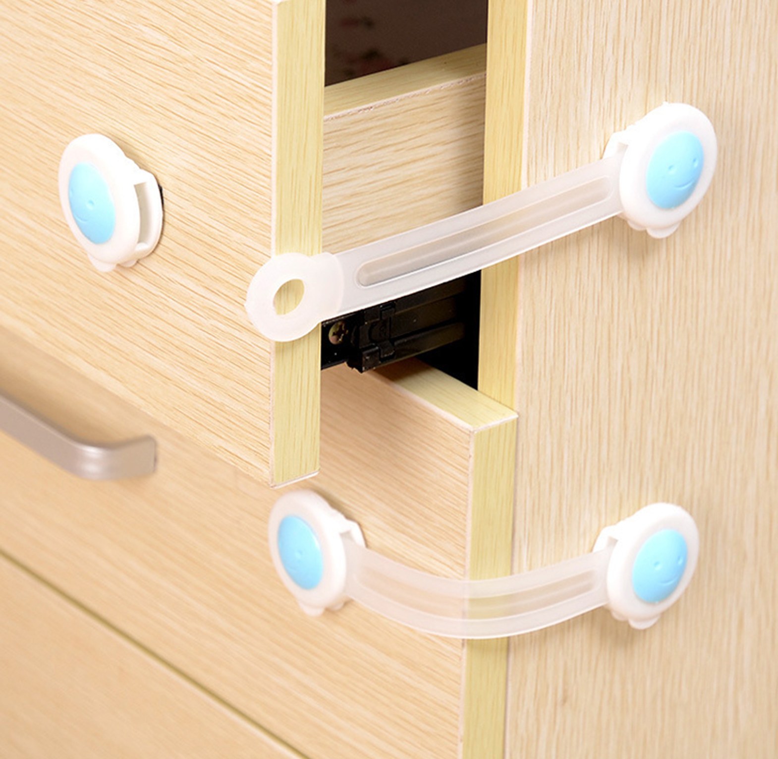 2pcs Child Safety Cabinet Locks, Fridge, Drawer Locks image