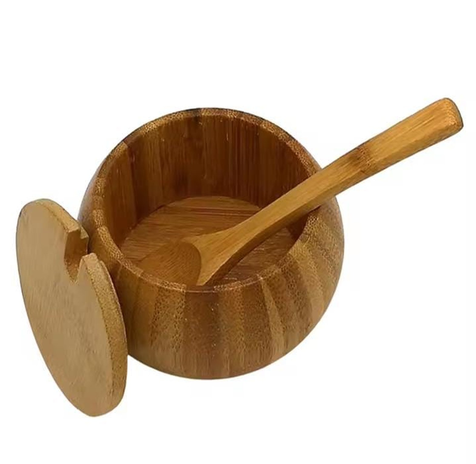320ml Bamboo Sugar Dish With Bamboo Teaspoon image