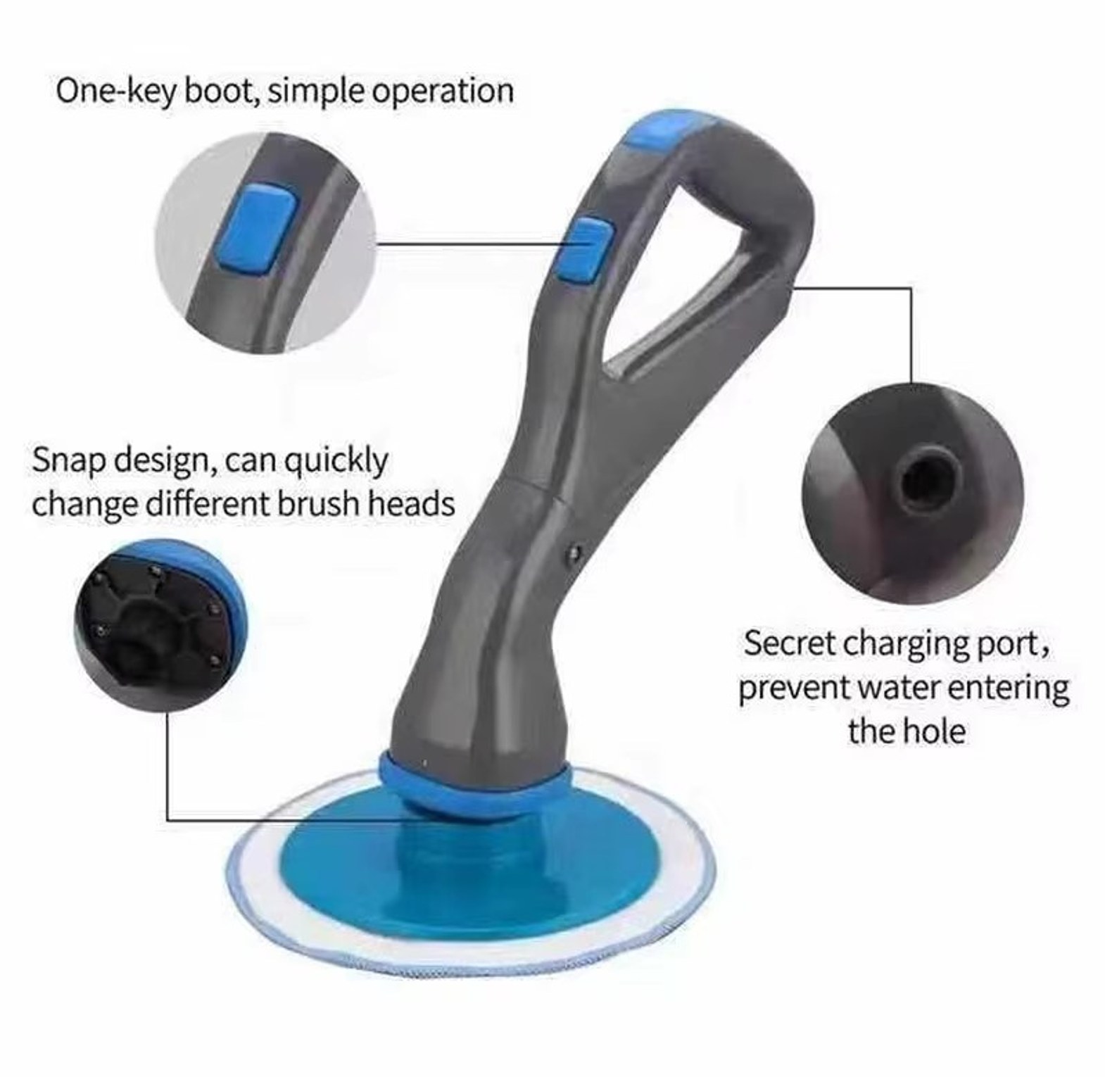 Hurricane Muscle Scrubber Cordless Electric Cleaning Brush for Bathroom Tiles & Kitchen Grease image