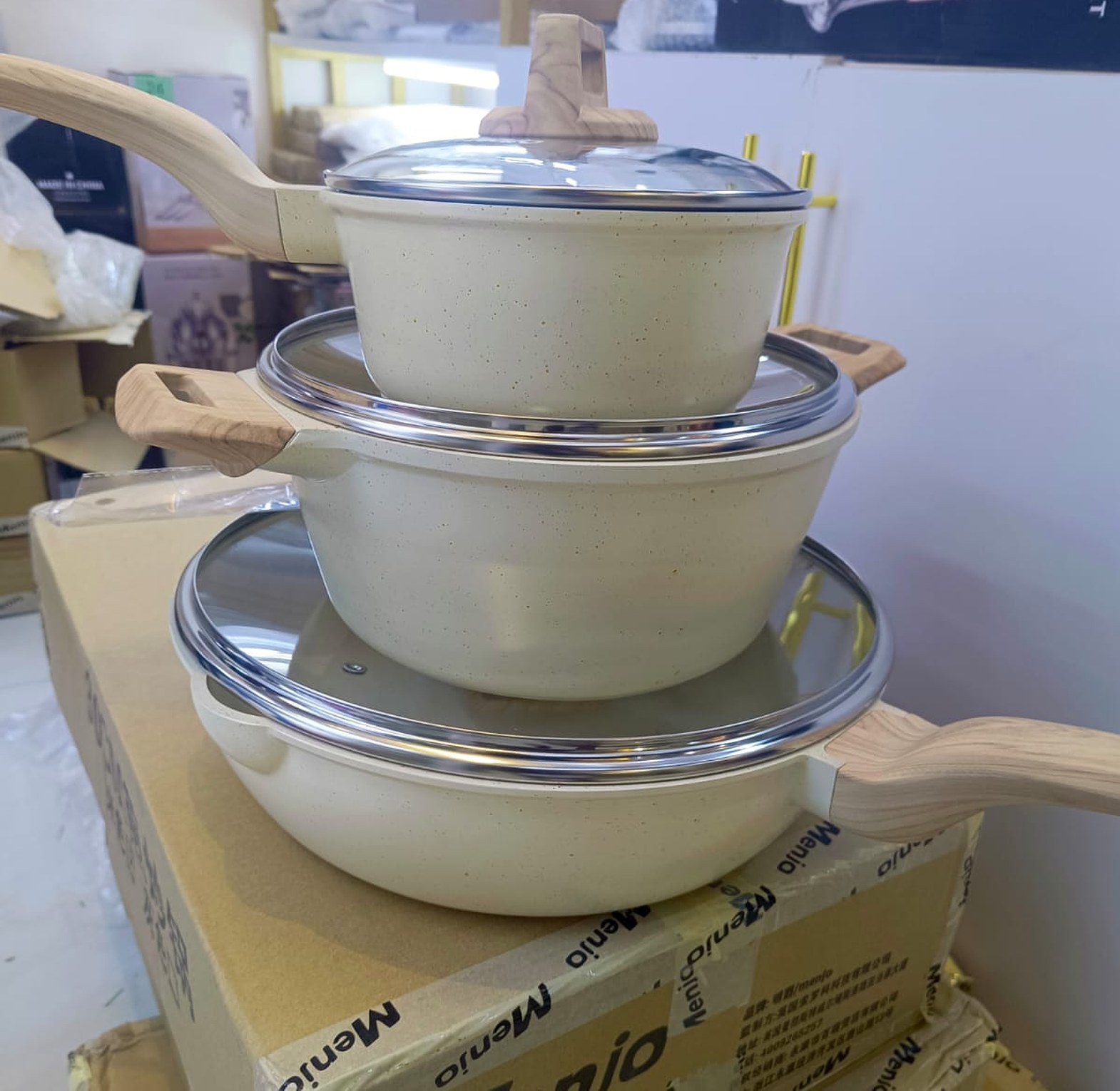 Non-Stick Kitchen Cookware Set Stone Pot Set image