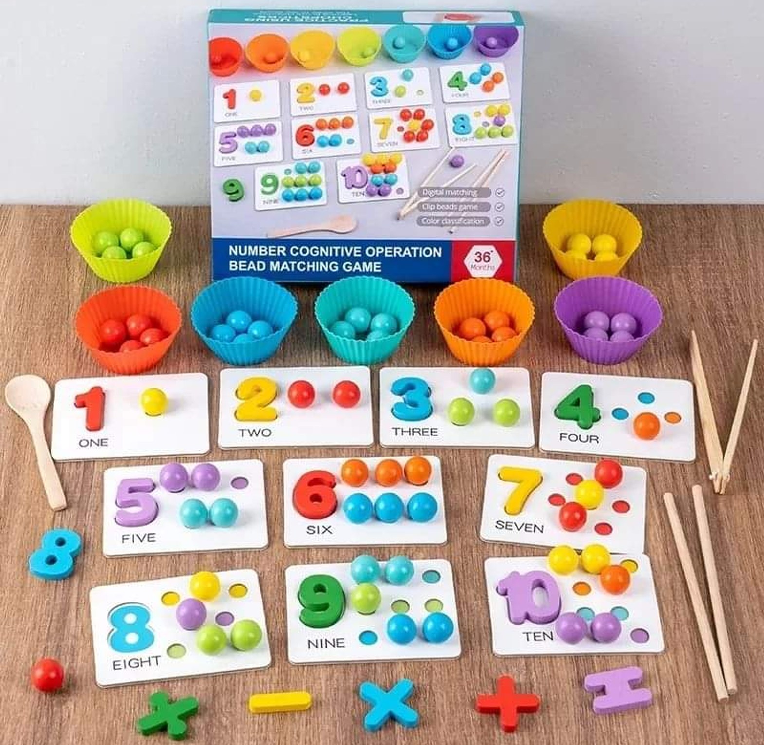 Bead Matching Game - Montessori Math Toys For Kids, image