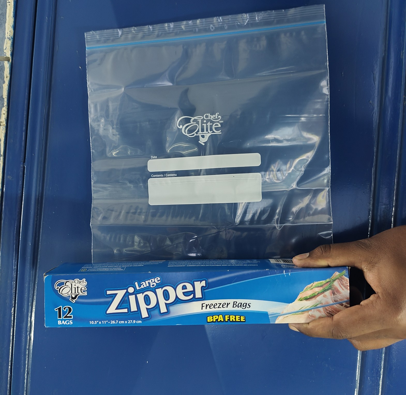 Chef Elite Heavy Duty Large Zipper Freezer Bags (12 Pack) - 2kg Capacity BPA-Free Food Storage - Durable Kitchen Seal Bags image