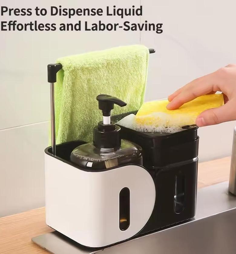 Hand & Dish Soap Dispenser Set with Sponge image