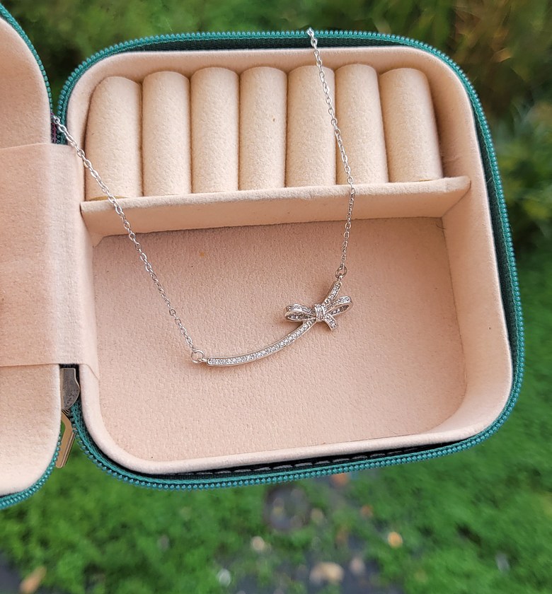Bar silver necklace  image