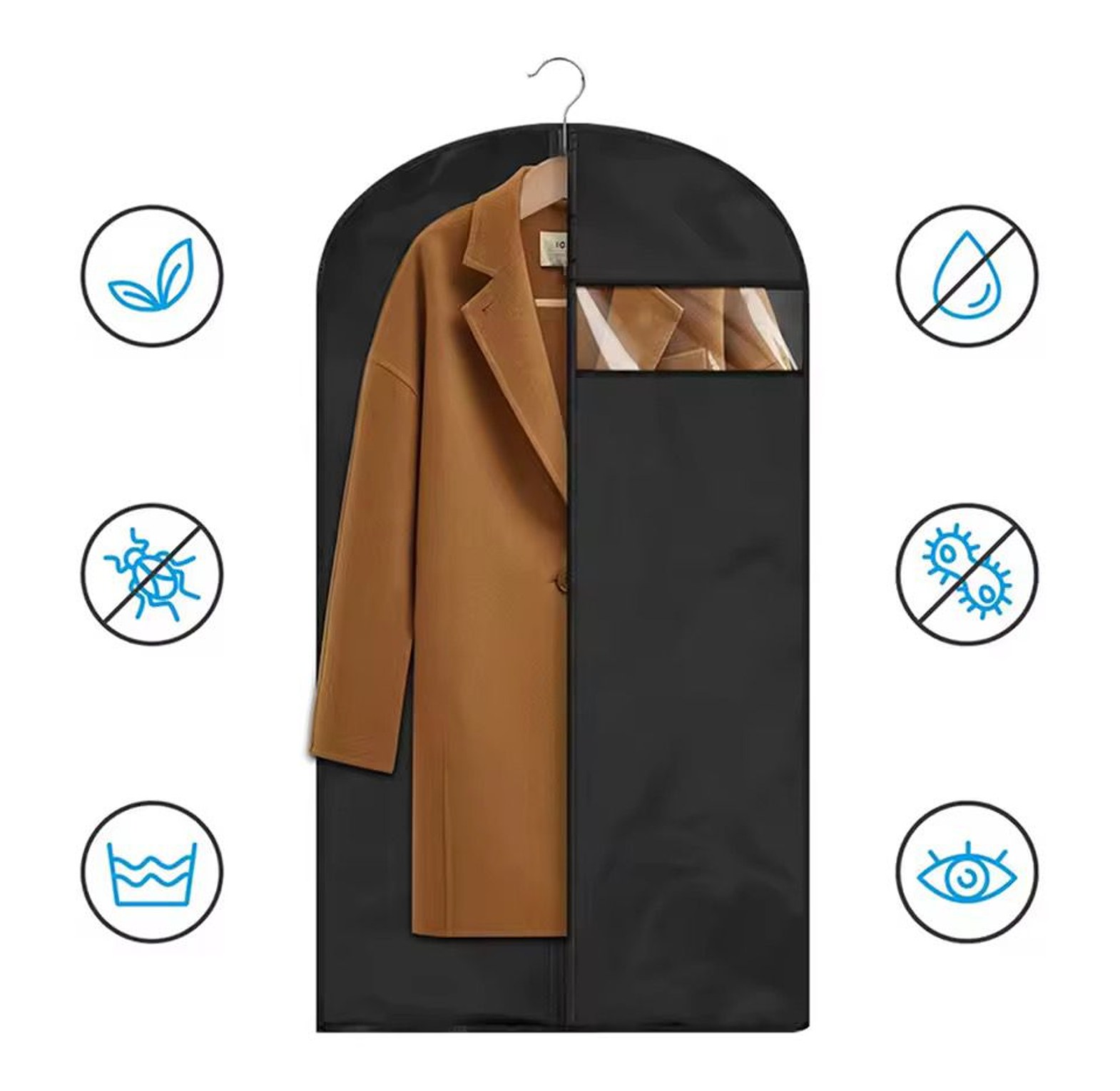 Dustproof Suit Cover Garment Bag for Closet Storage & Travel - Black Clothes Protector Case - Nairobi, Kenya image
