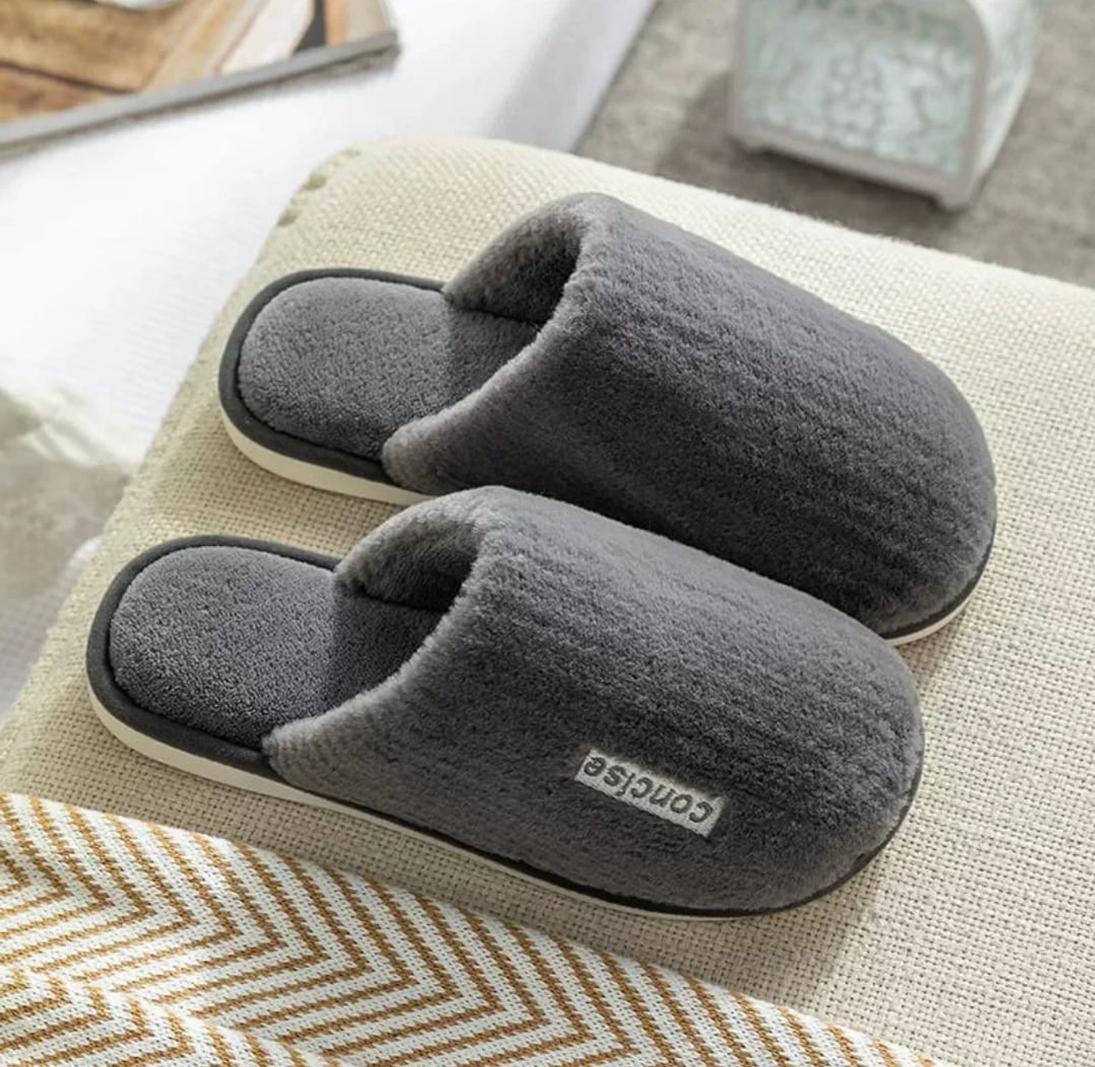 Fuzzy Winter Plush House Slippers image
