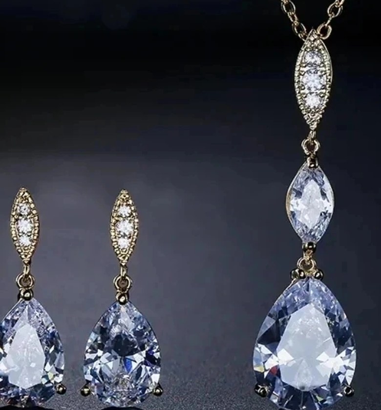 Cubic Zirconia water drop set image