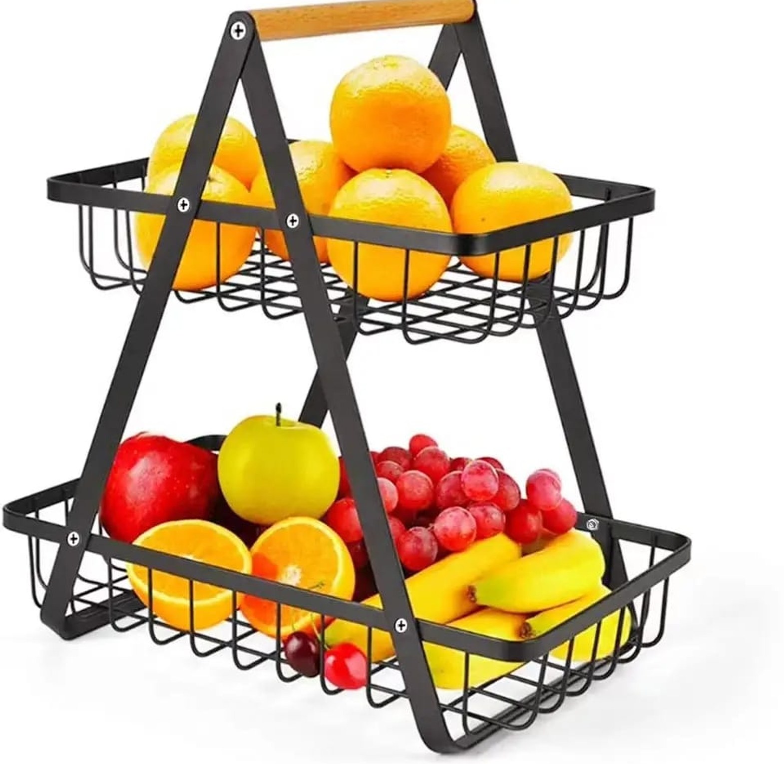 2 Layer Metallic Fruit Rack /Versatile Storage Rack image
