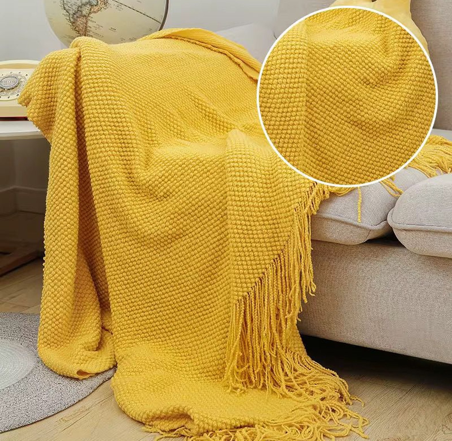 Lightweight Knitted Throw Blanket image