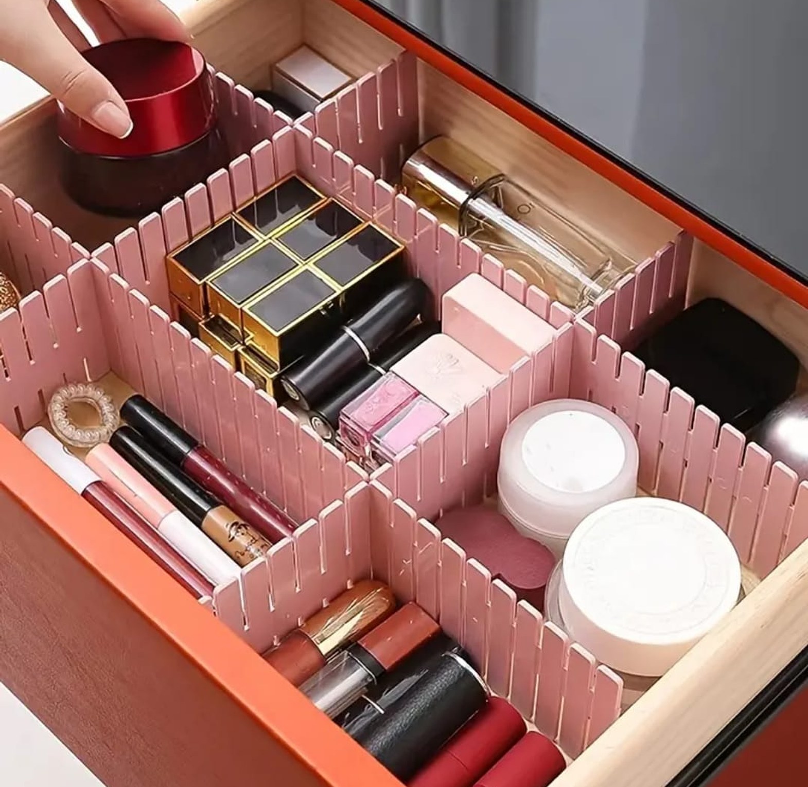 4Pcs Adjustable Drawer Divider DIY Storage Box  image