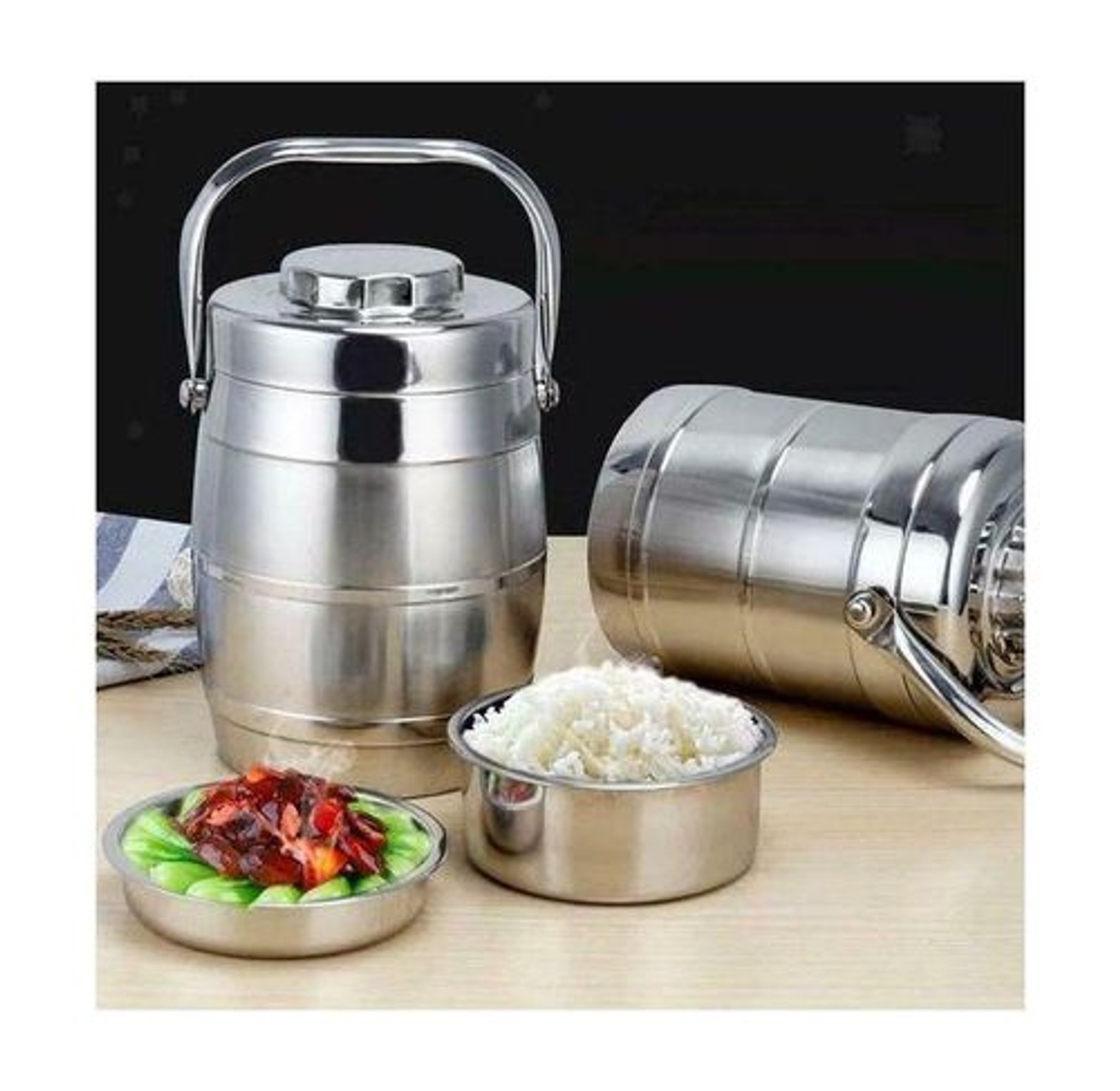 LUCH BOX. Jamespot STYLISH Stainless Steel Double Wall Thermal Vacuum Food Flask image