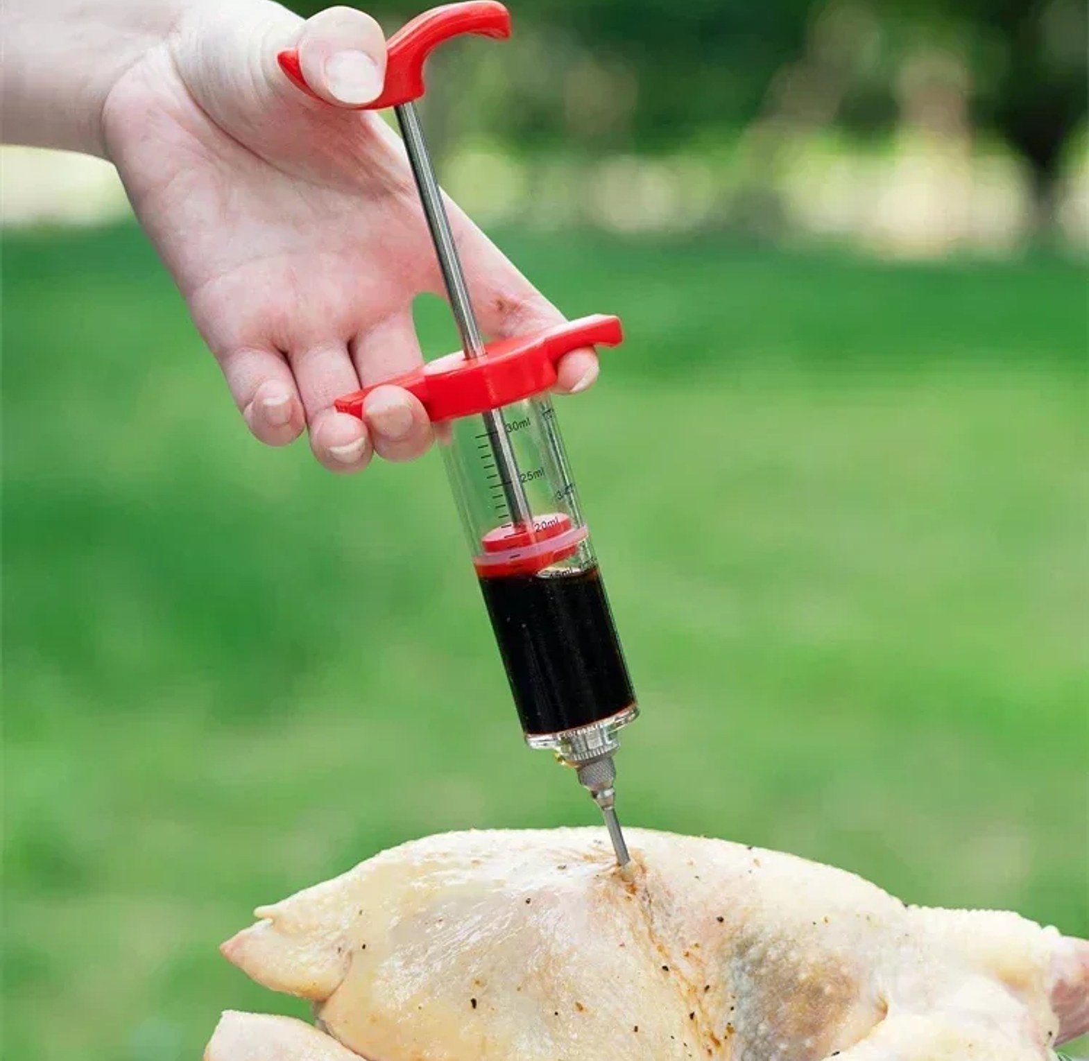 Chef Grade Meat Injector Syringe Marinade Flavor Pump with Stainless Steel Needle for Juicy Chicken & Choma image
