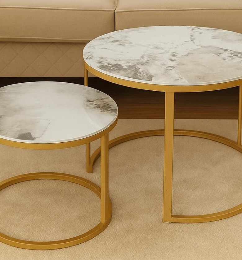 Modern Nesting Marble Coffee Table Set image