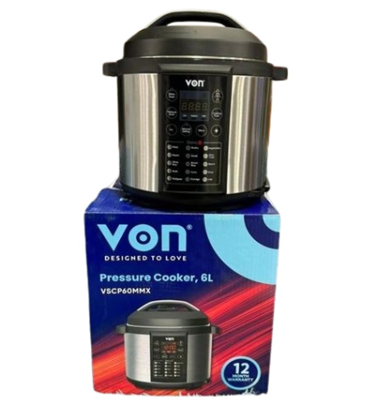 VON 6 LITRES ELECTRIC PRESSURE COOKER,15 PRESET MENU,NON STICK INNER POT,1 YEAR WARRANTY image