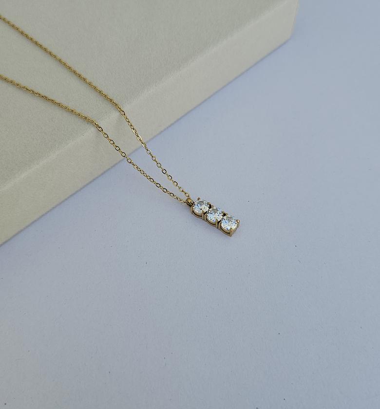 Triple stone necklace image