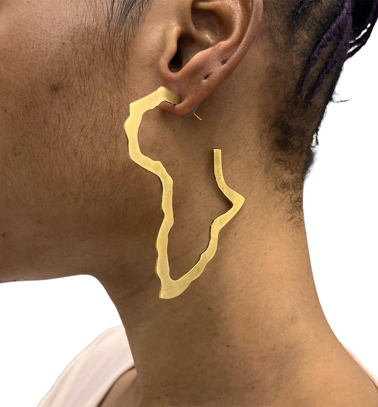 Sekai Large Brass Earrings  image