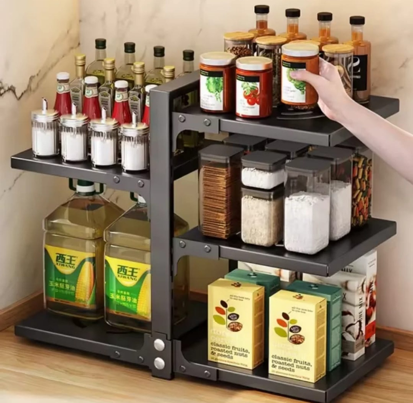 Multi-Layer Pot Storage Rack Adjustable  image