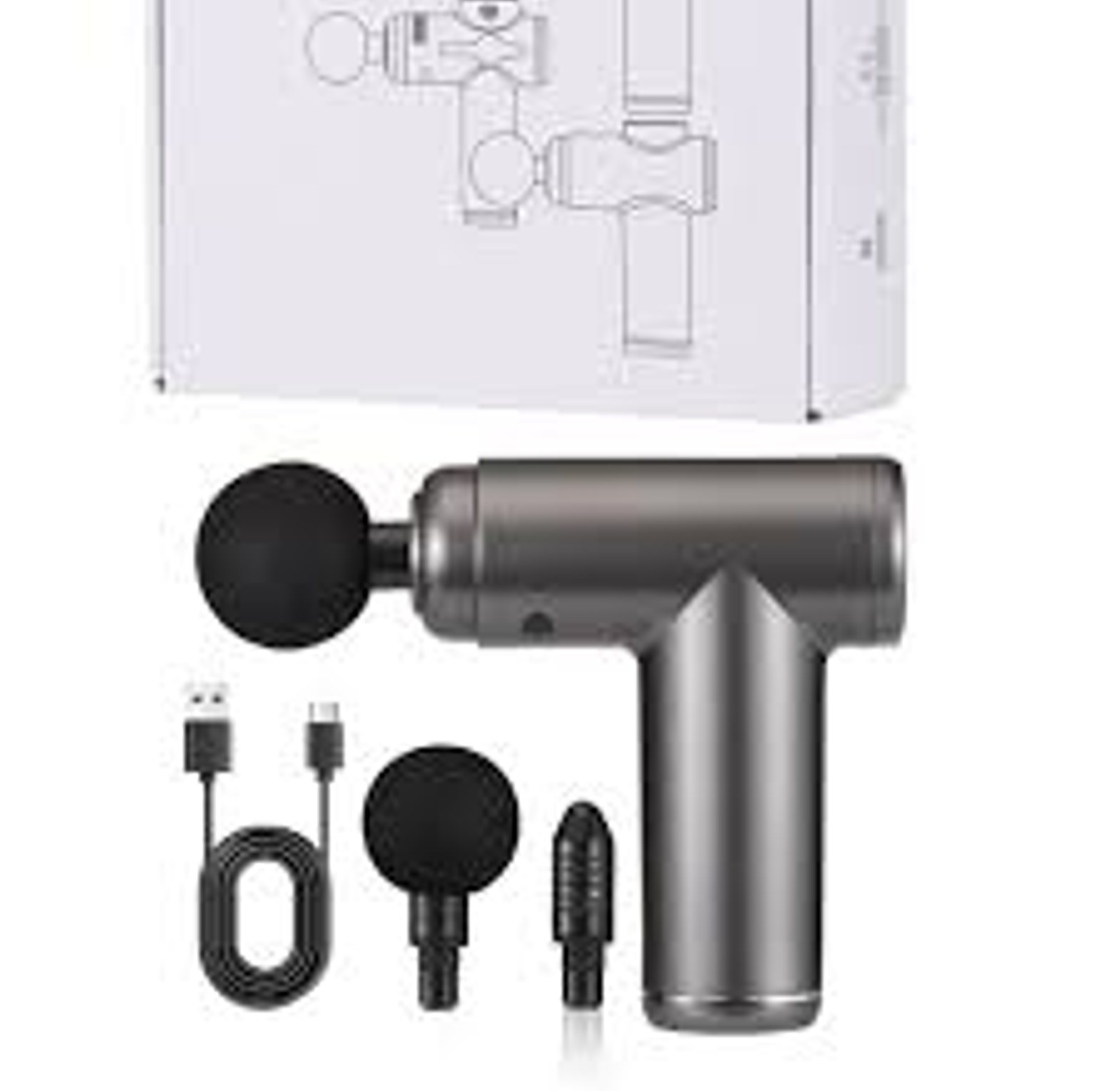 Massage Gun, designed for deep tissue muscle percussion and pain relief.  image