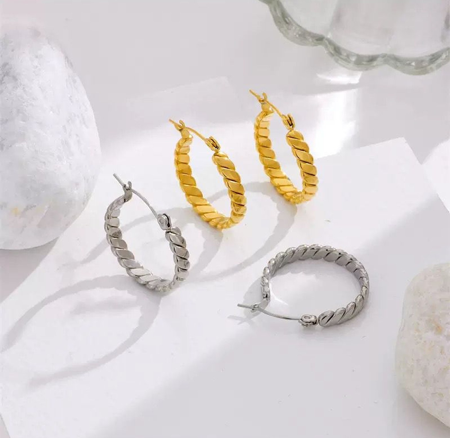 Twisted Hoop Earrings image
