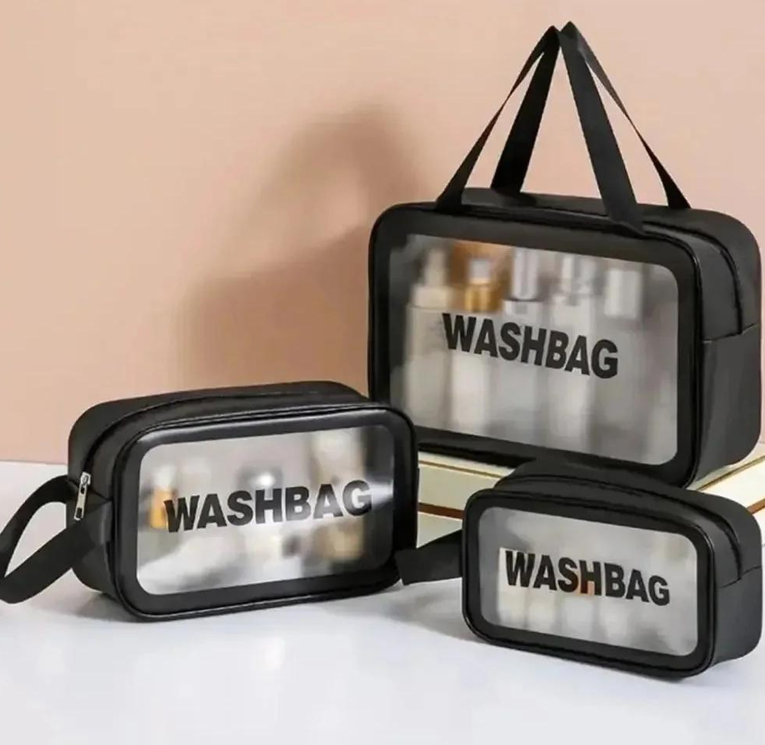 3 pcs cosmetic washbag/waterproof toiletries bag image