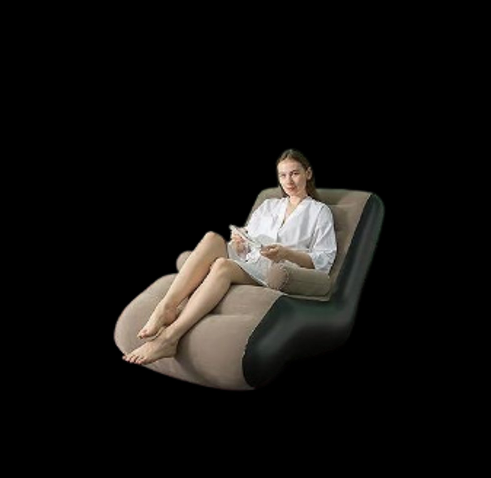 Inflatable Sofa.  Inflatable S-shaped lazy sofa or lounge chair. image