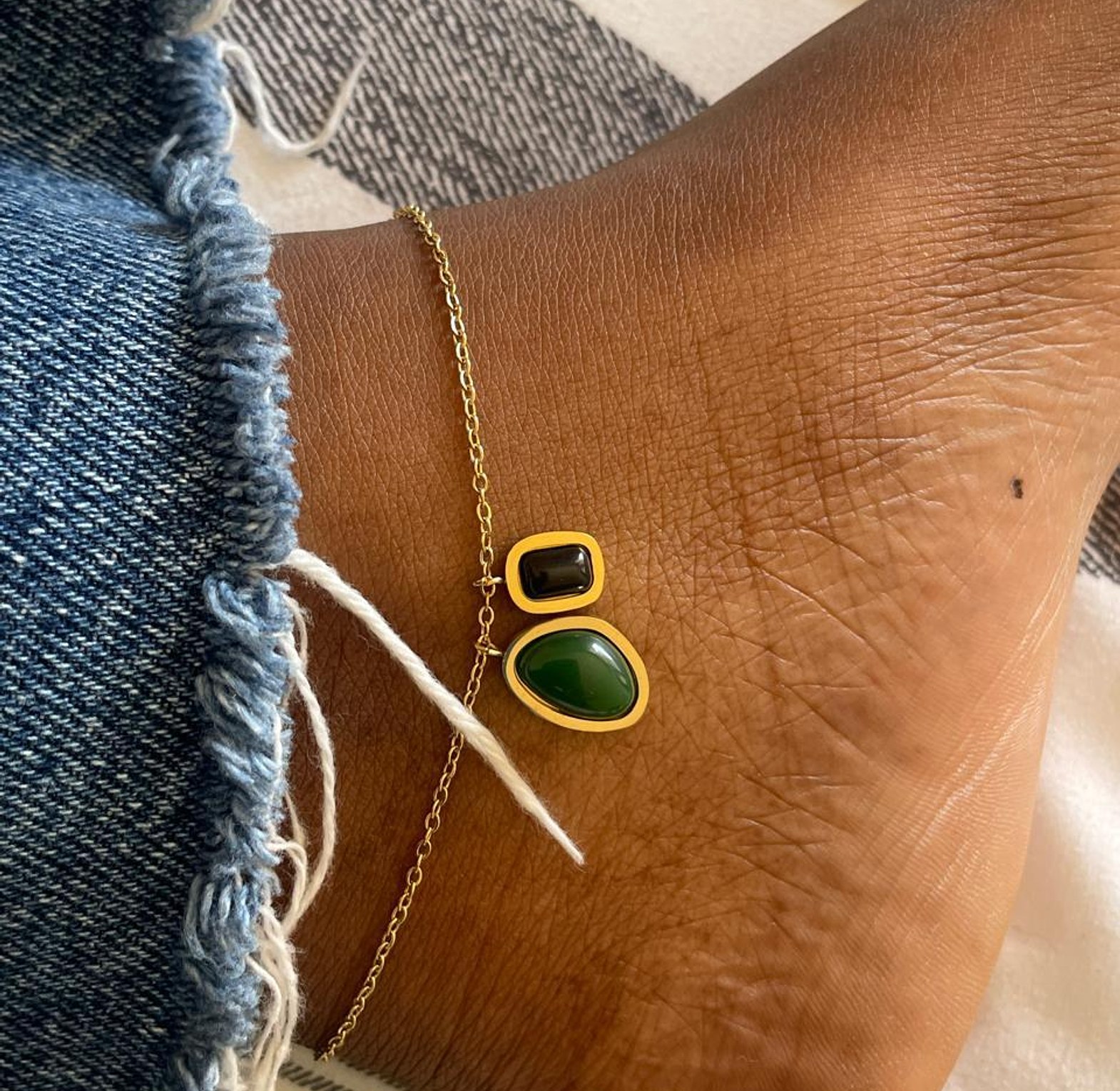 Artisan Geo Stone Anklet image