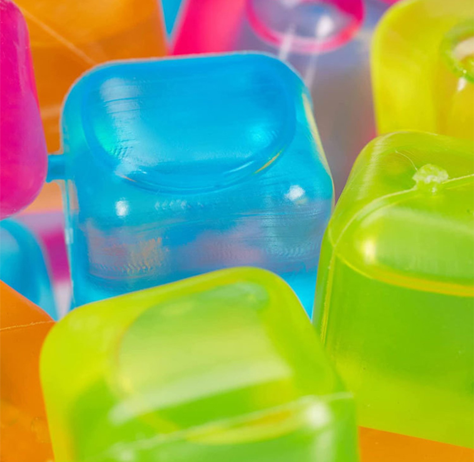 20pcs Reusable Plastic Ice Cubes - Multicolored Non-Diluting Beverage Chillers for Cocktails & Juice - BPA Free image
