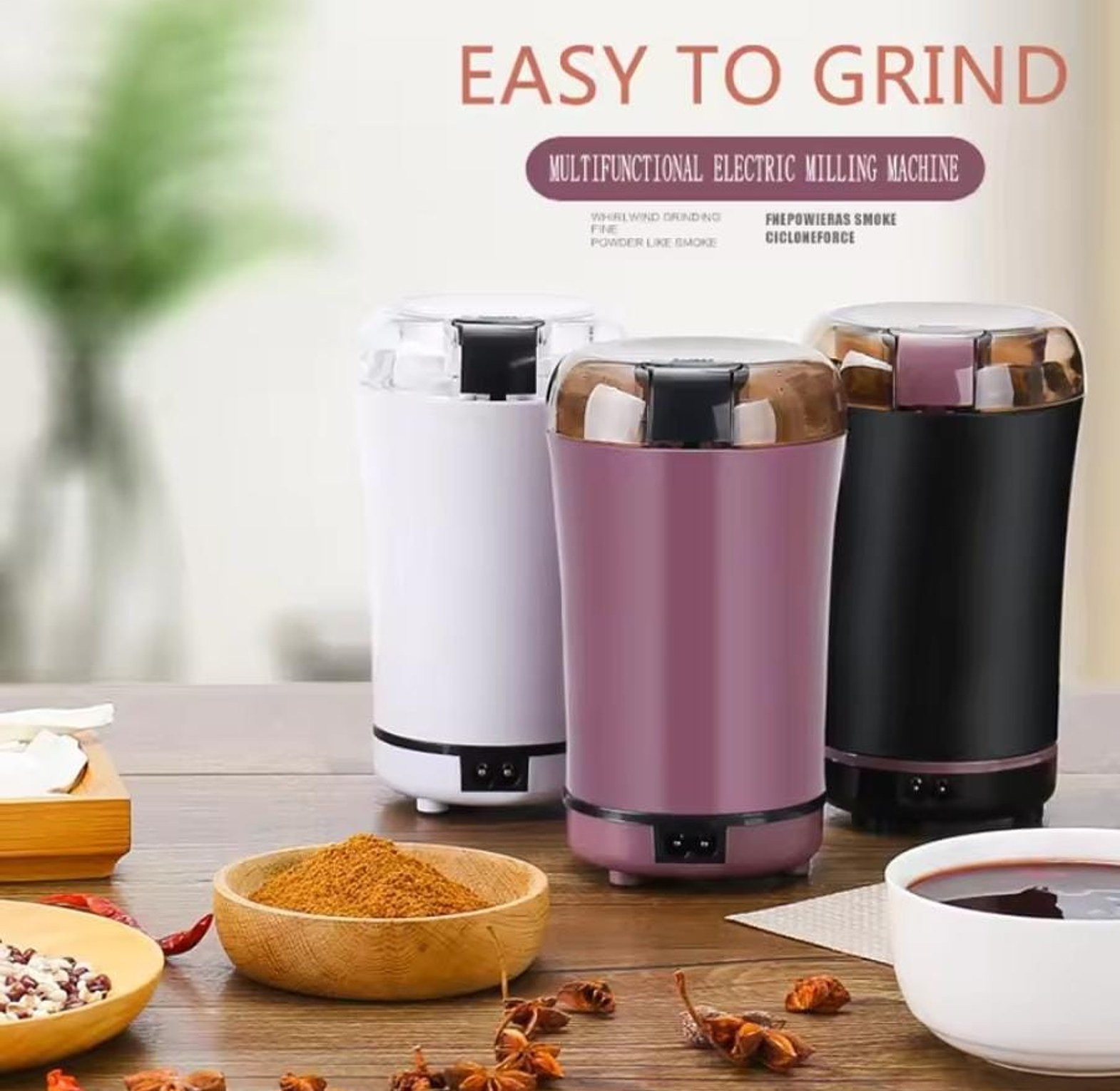 Electric Spice and Coffee Bean Grinder, Portable Grinder image