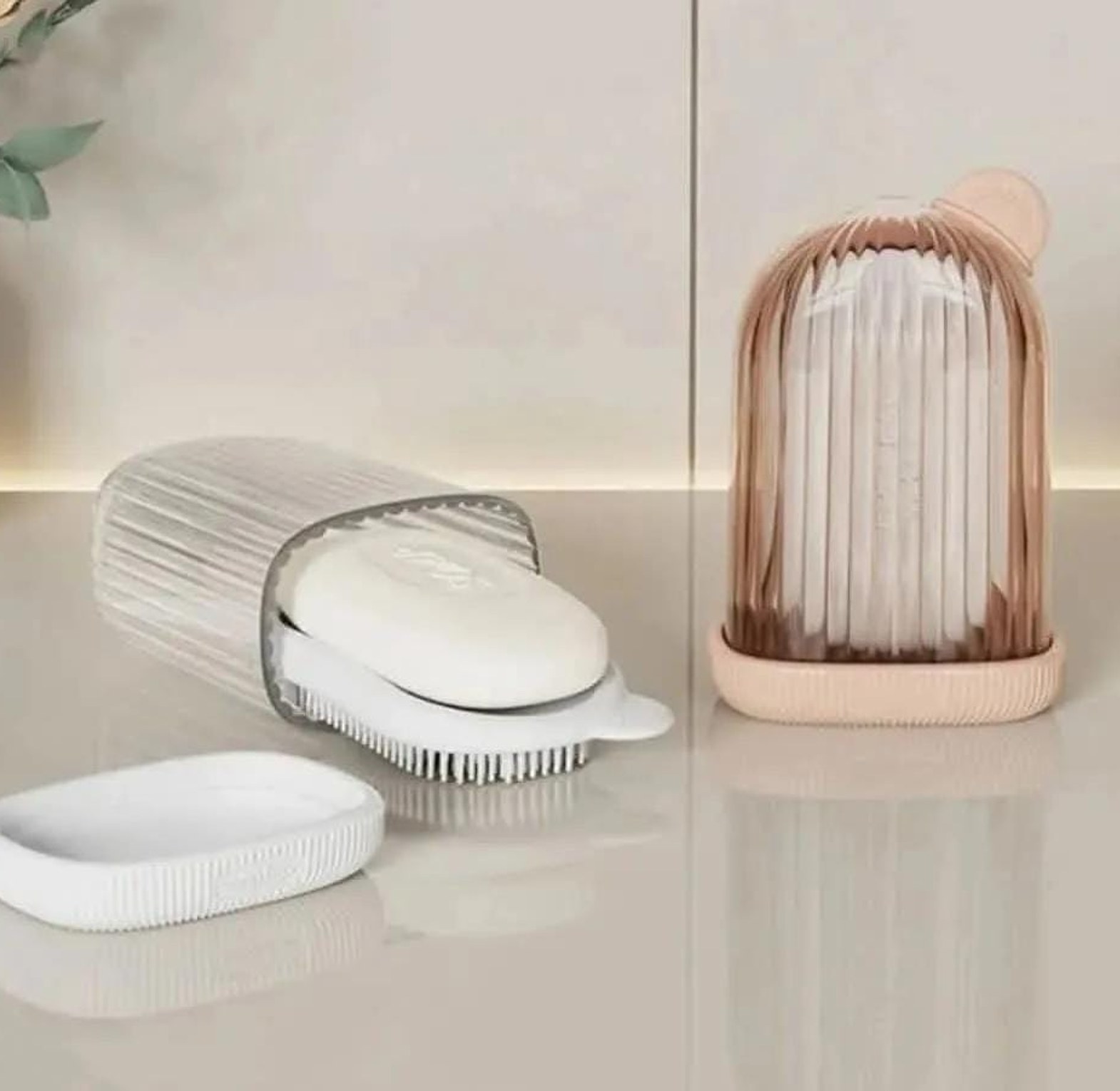 Portable Soap Dish Holder with Shower Brush image