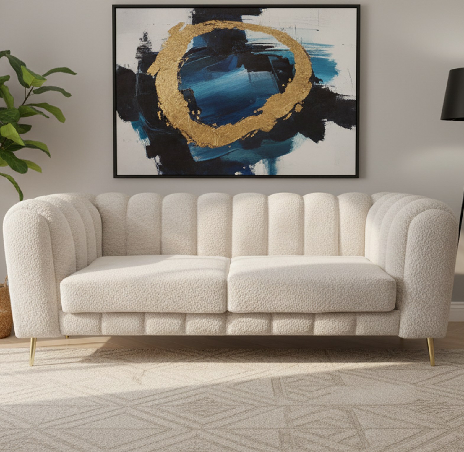 Tufted Boucle Loveseat image