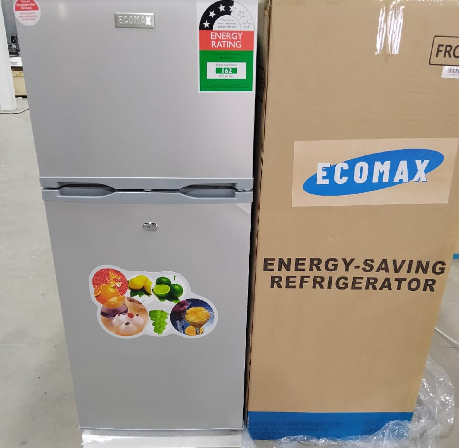 Ecomax 118 liters large capacity Double door fridge Energy Efficient Saver with a free gift of power fridge guard 1yr Warranty image