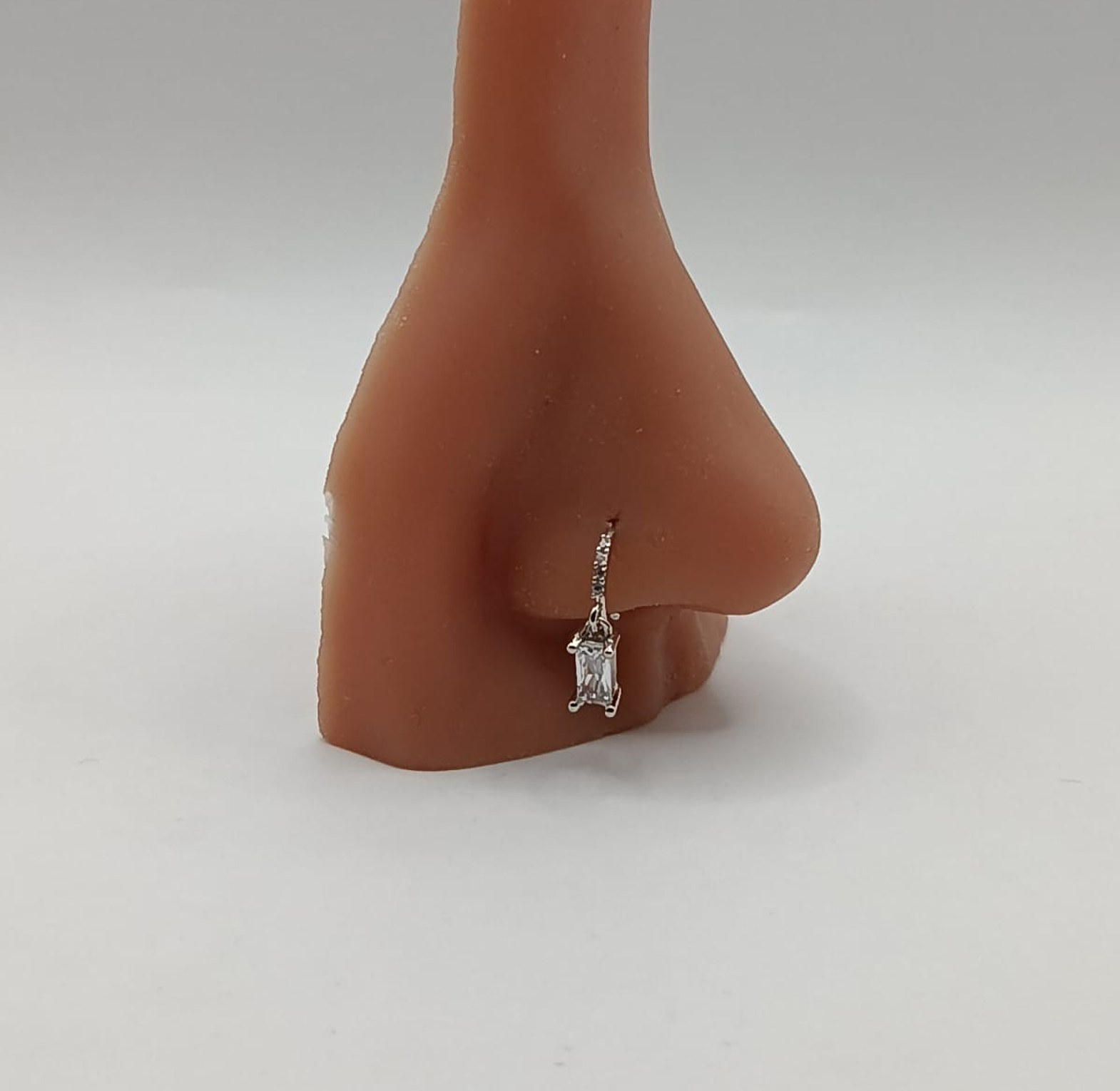 Crystal Cut dangling nose ring/ helix hoop  image
