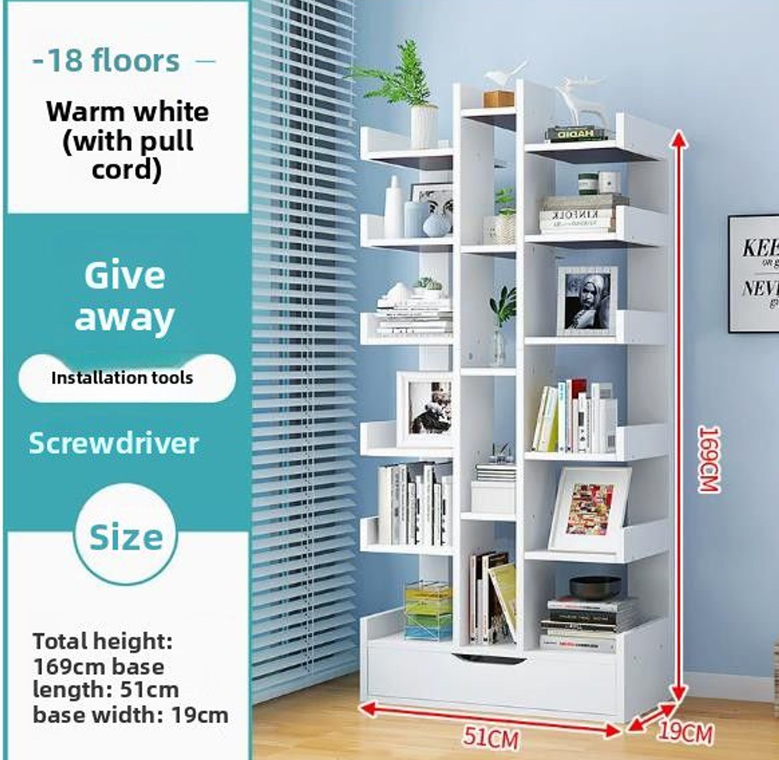Multi-Layer Space-Saving Bookshelf Storage Rack image