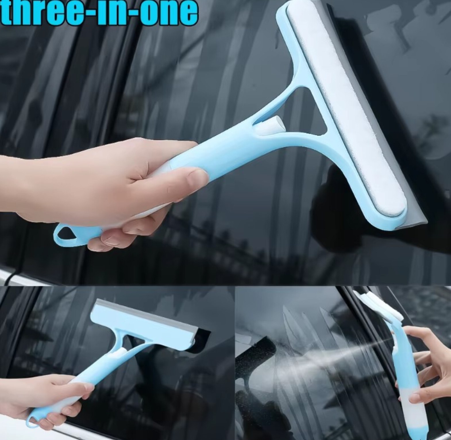 Multifunctional Window Spray Squeegee Glass Cleaner Tool for Car Windshields and Home Windows image