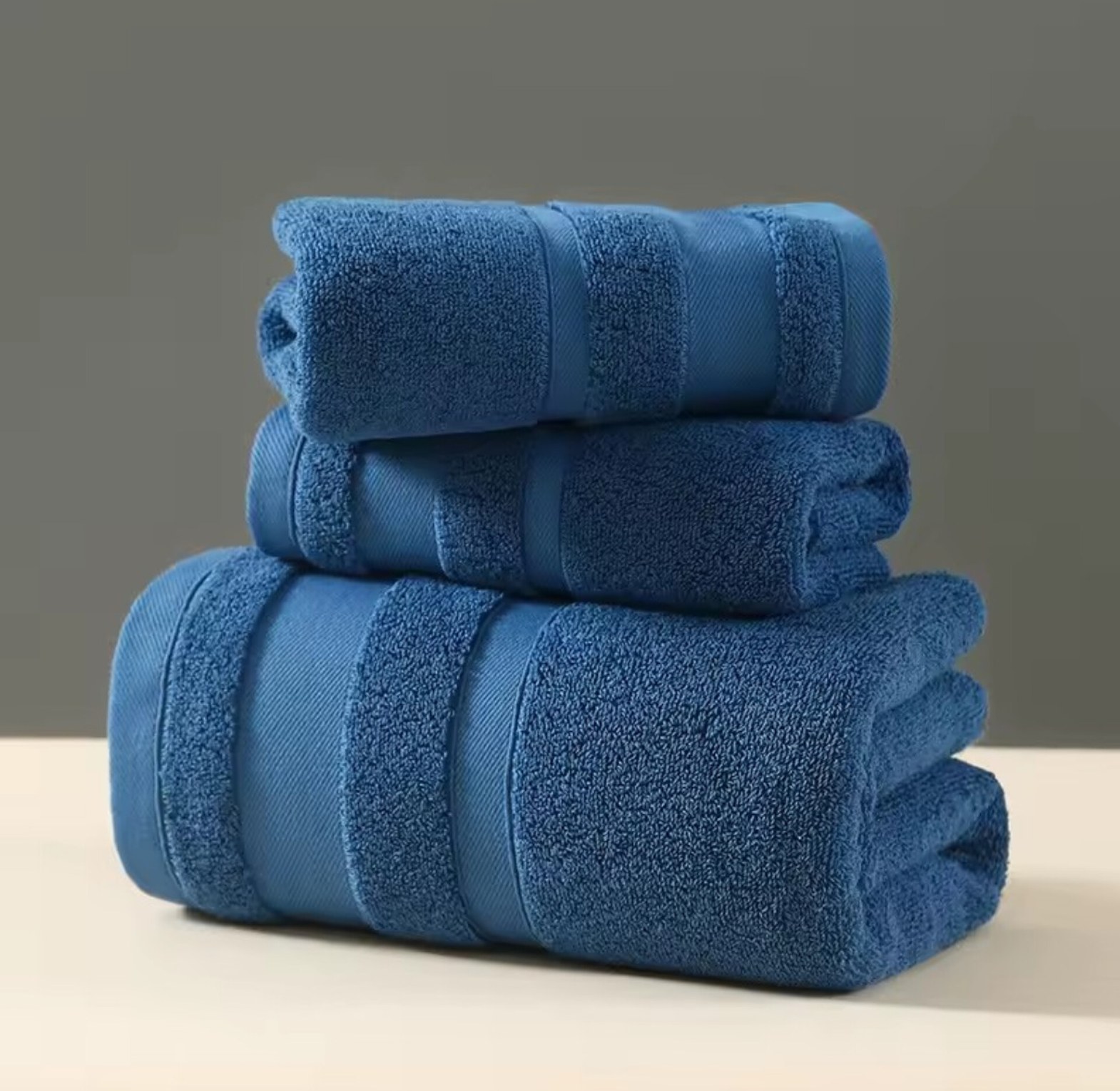 Luxury 100% Cotton 3-Piece Bath Towel Set Super Absorbent Lint-Free Soft Spa Towels for Home & Airbnb image