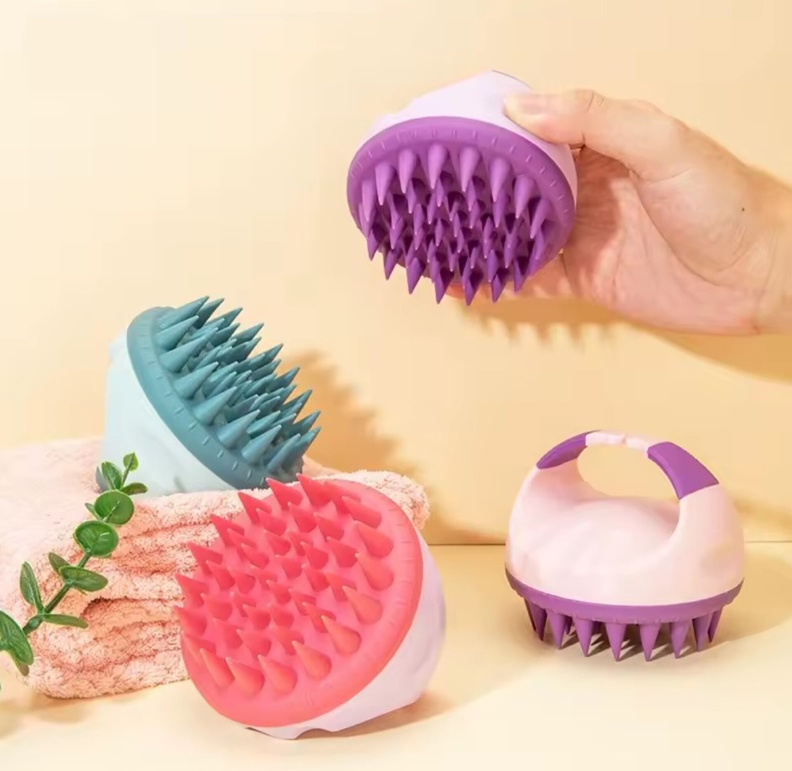 Silicon Scalp Massager Shampoo Brush for Hair Growth Dandruff image