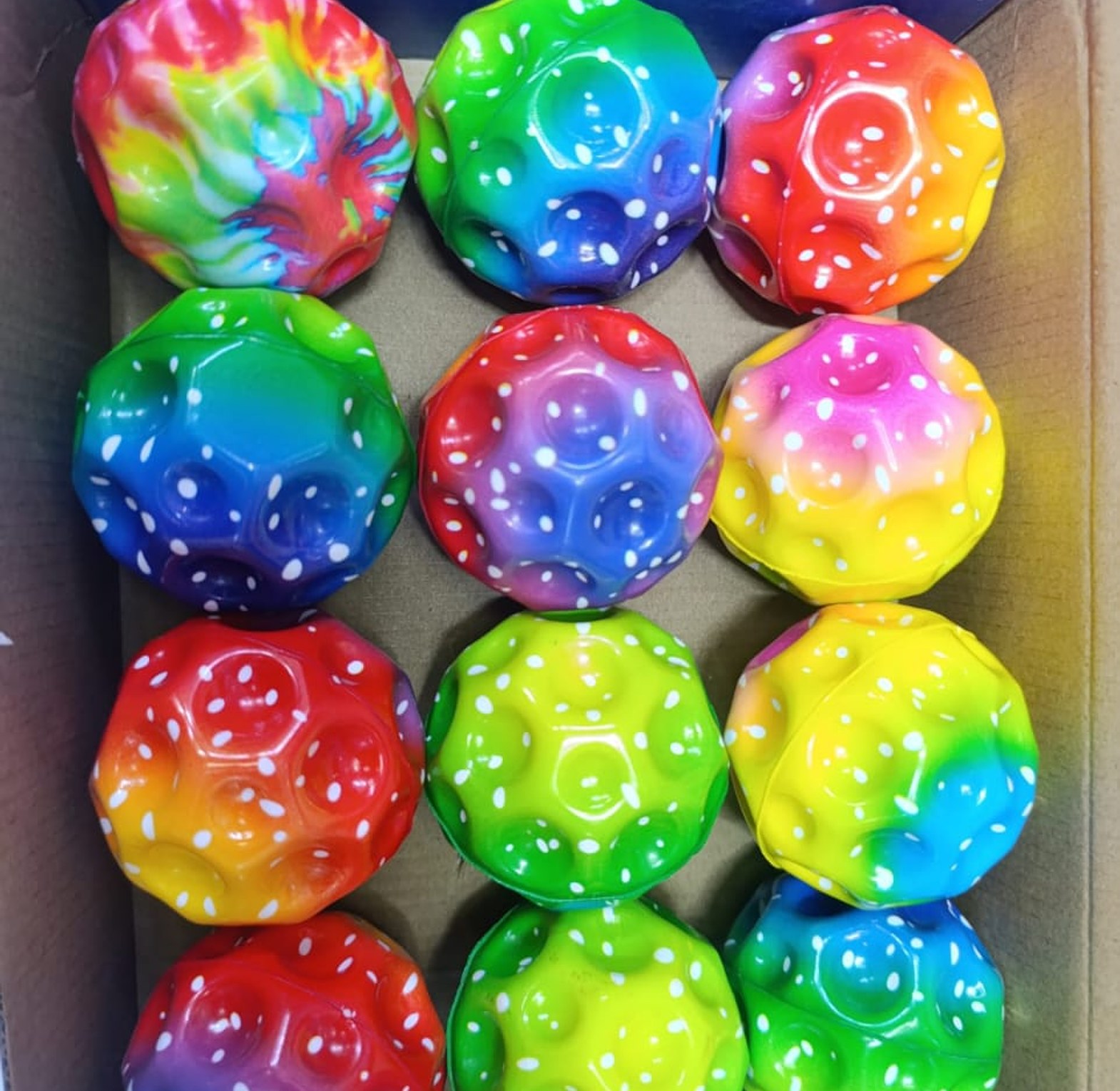 12pcs  Rainbow  Moon Ball Astro Jump Ball or Space Ball image