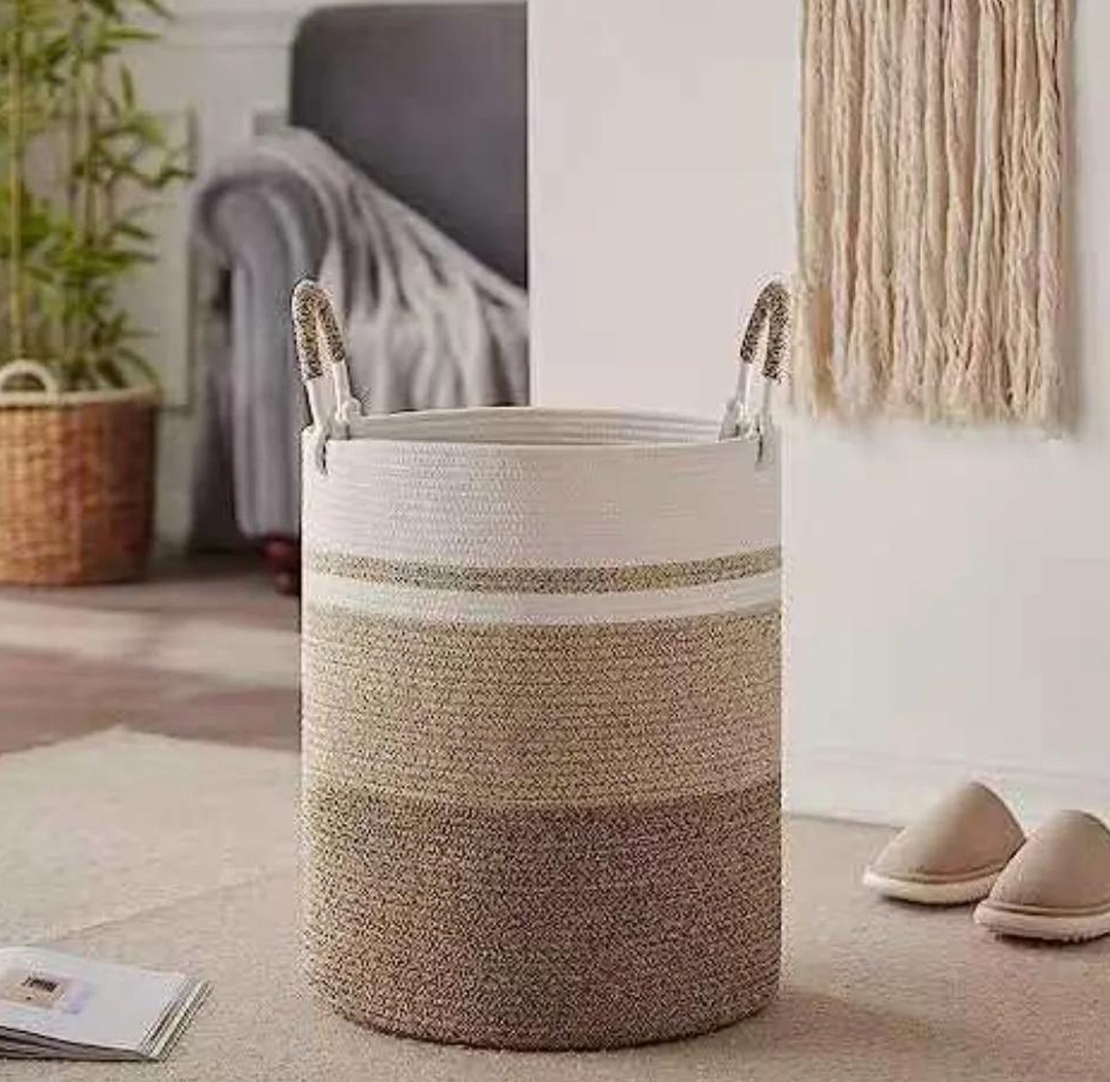 Wooven decorative laundry/toys basket image