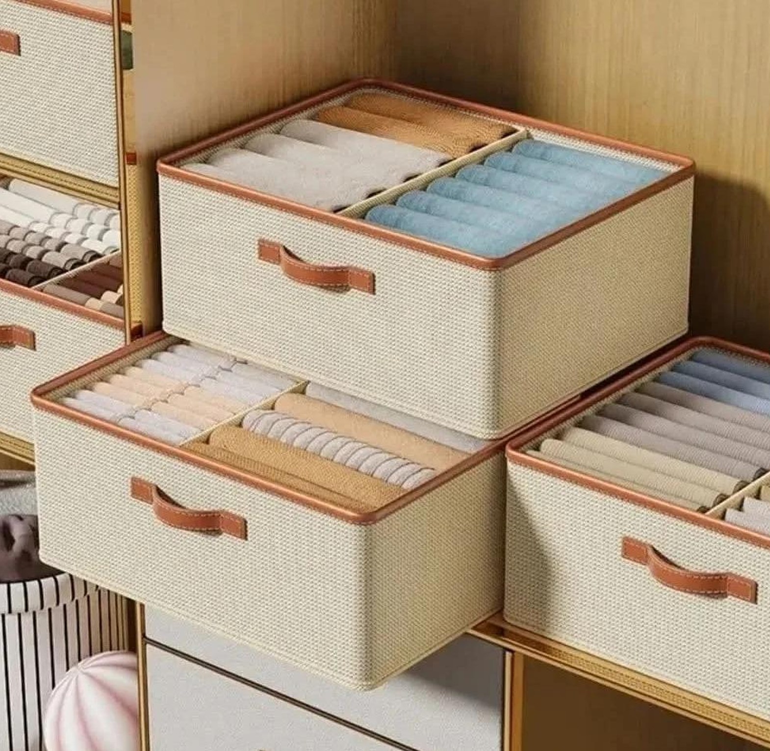 Double Compartment closet organizer image